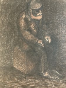 Painting Man Portrait Gouache 1960 Cubism Cubist To Identify Art 20th Century