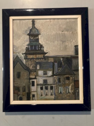 Peinture Huile 1950 école Russe Painting Expressionnisme Expressionniste Bayle