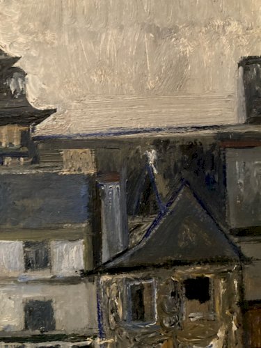 Peinture Huile 1950 école Russe Painting Expressionnisme Expressionniste Bayle