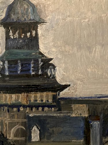 Peinture Huile 1950 école Russe Painting Expressionnisme Expressionniste Bayle