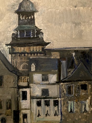 Peinture Huile 1950 école Russe Painting Expressionnisme Expressionniste Bayle