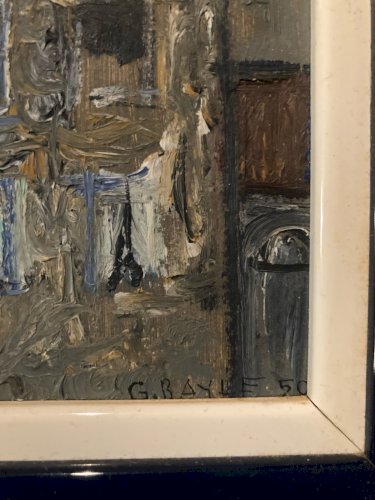 Peinture Huile 1950 école Russe Painting Expressionnisme Expressionniste Bayle