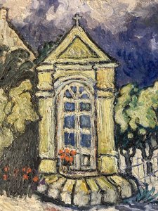 Oil Painting Wood 1950 Grave Cemetery Expressionism expressionist