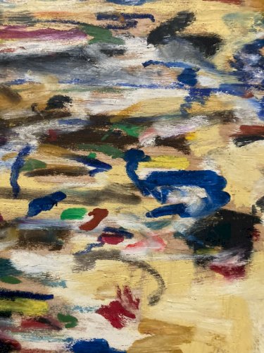 Peinture Huile Bois  Art Abstrait 1990 Expressionnisme Abstraction