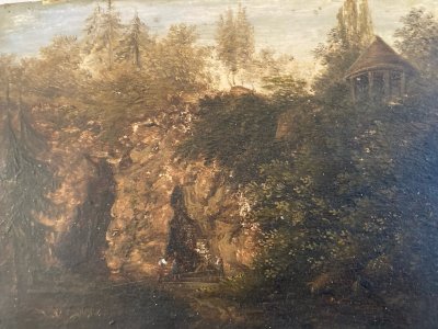 Oil Painting Wood French School Cave 19th Century 1880 To Identify Old Painting