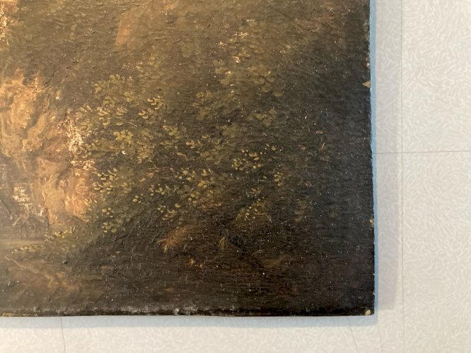 Peinture Huile Bois  École Francaise Grotte XIXe 1880 A Identifier Painting Old