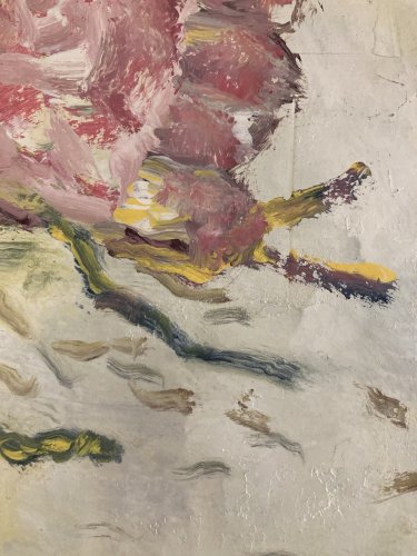 Peinture Huile Bois Marie Magescas Art Abstrait 1993 Expressionnisme