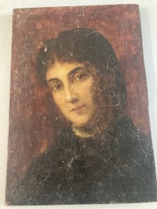 Peinture Huile Bois Portrait XIXe Femme Buste Art 1850 A Identifier Ancien