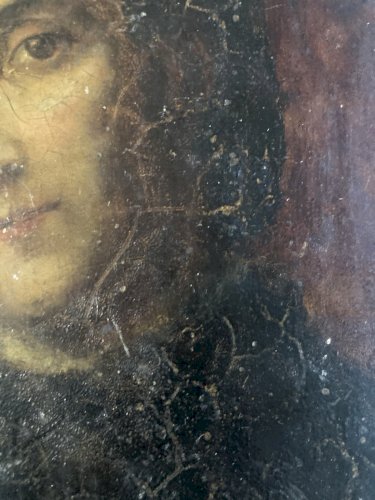 Peinture Huile Bois Portrait XIXe Femme Buste Art 1850 A Identifier Ancien