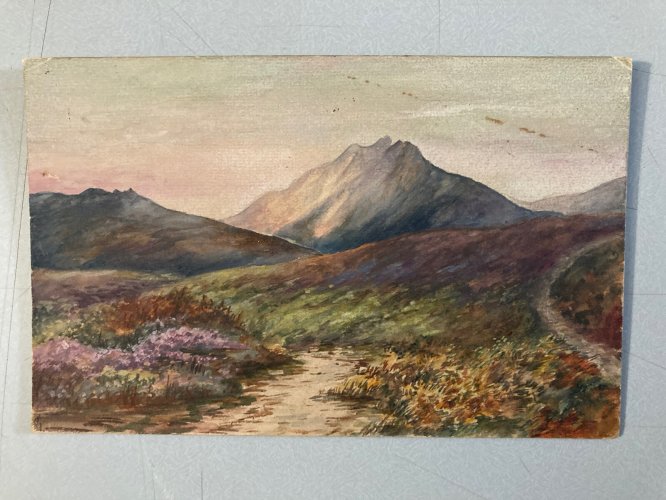 Peinture Huile Carton 1940 Fauve Plymouth Angleterre Moors Devon Art