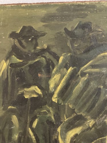 Peinture Huile Carton Bois 1950 Expressionniste Expressionnisme À Identifier