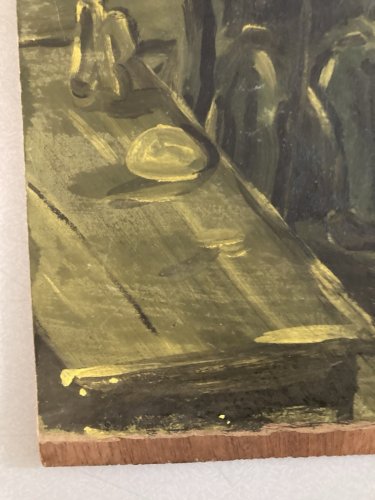 Peinture Huile Carton Bois 1950 Expressionniste Expressionnisme À Identifier