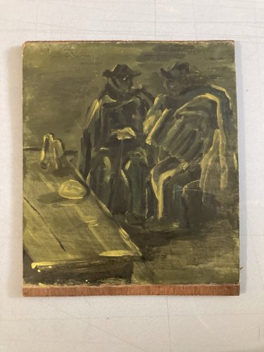 Peinture Huile Carton Bois 1950 Expressionniste Expressionnisme À Identifier