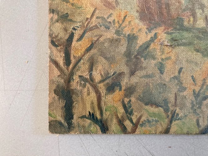 Peinture Huile carton Jean DREYFUS STERN Paysage Post Impressionniste Art