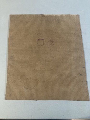 Peinture Huile Carton Portrait Femme Expressionnisme 1980 Art Brut