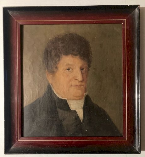 Peinture Huile Carton Portrait XIXe Homme Buste 1850 A Identifier Ancien