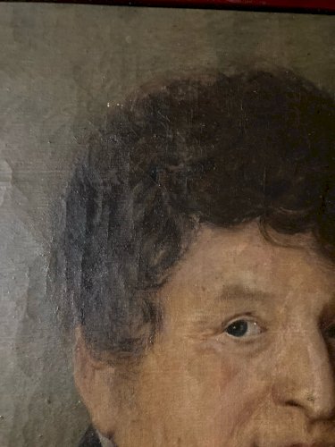 Peinture Huile Carton Portrait XIXe Homme Buste 1850 A Identifier Ancien