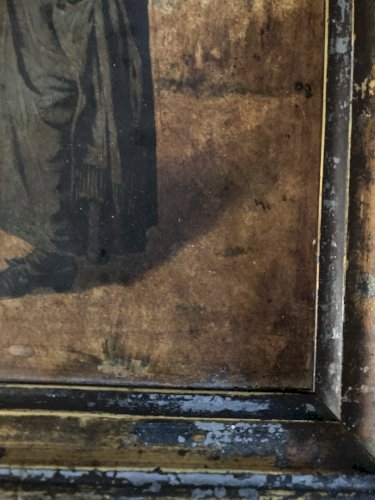 Peinture Huile Carton Portrait XIXe Homme Prêtre 1880 A Identifier Ancien