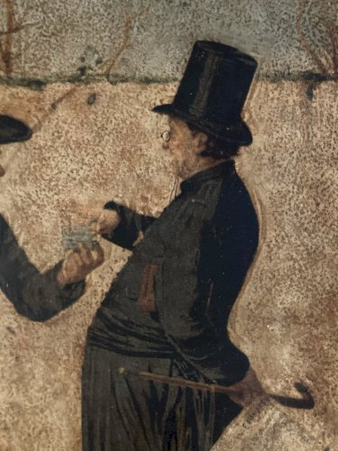 Peinture Huile Carton Portrait XIXe Homme Prêtre 1880 A Identifier Ancien