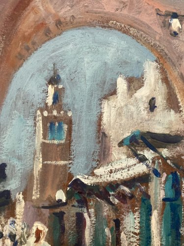 Peinture Huile Carton Tahia Turki Orientaliste Orientalisme Tunisie Art Painting