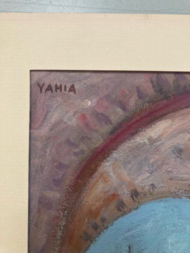 Peinture Huile Carton Tahia Turki Orientaliste Orientalisme Tunisie Art Painting