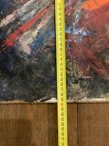 Peinture Huile Félin Tigre Painting 1960 Expressionniste Expressionnisme Art Old