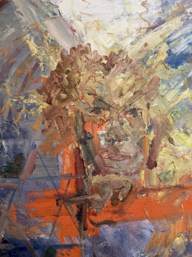 Peinture Huile Homme portrait Painting 1960 Expressionniste Expressionnisme Art