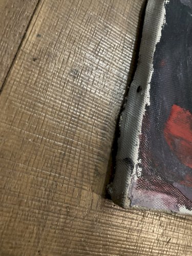 Peinture Huile Homme portrait Painting 1960 Expressionniste Expressionnisme Art