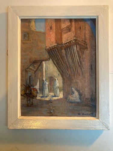 Peinture Huile Marcel Canet Orientaliste XIXe Orientalisme Ane Animal Ancien Art