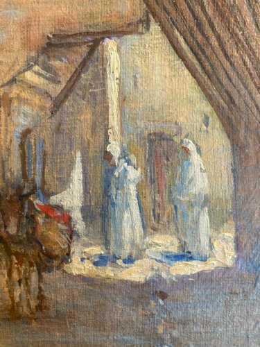 Peinture Huile Marcel Canet Orientaliste XIXe Orientalisme Ane Animal Ancien Art