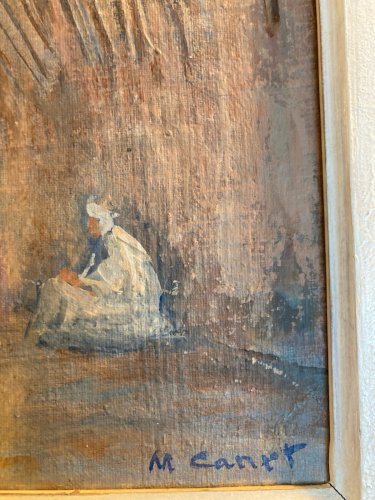 Peinture Huile Marcel Canet Orientaliste XIXe Orientalisme Ane Animal Ancien Art