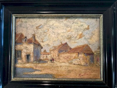 Peinture Huile Panneau 1900 Paysage Le Havre ? Expressionniste Expressionnisme
