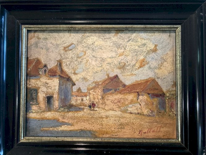 Peinture Huile Panneau 1900 Paysage Le Havre ? Expressionniste Expressionnisme
