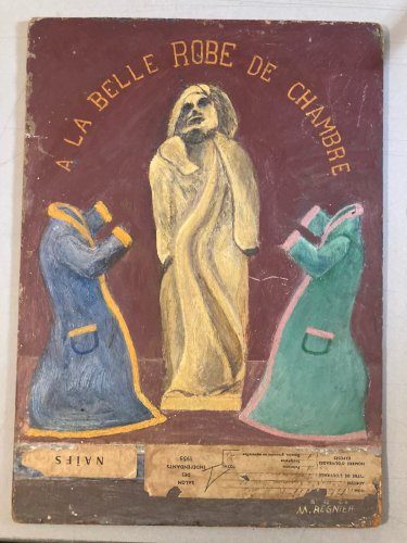 Peinture Huile Panneau Art Brut 1954 Salon Des Indépendants Naif Regnier Ancien