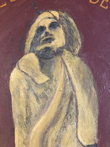 Peinture Huile Panneau Art Brut 1954 Salon Des Indépendants Naif Regnier Ancien