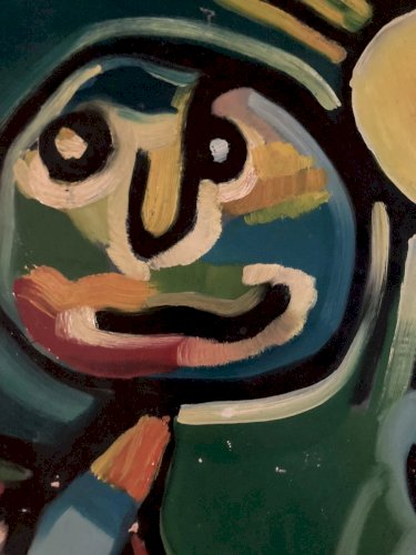 peinture huile panneau Bois Expressionnisme Fauve Expressionniste 1950 Art Brut