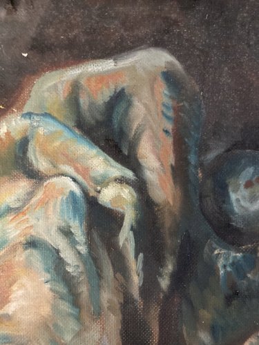 peinture huile panneau Bois Expressionnisme Fauve Expressionniste 1950 Main Art