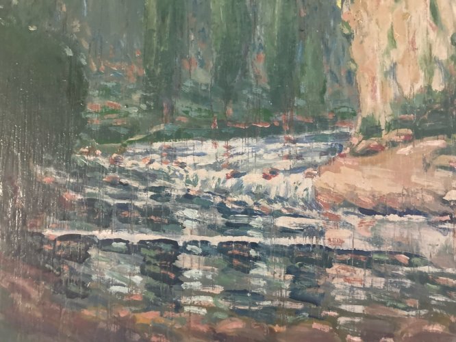 peinture huile panneau bois pointillisme Pointilliste Impressionniste Art