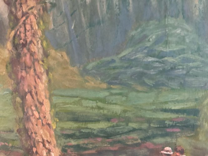 peinture huile panneau bois pointillisme Pointilliste Impressionniste Art