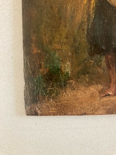 peinture huile panneau bois portrait impressionniste femme À La Gerbe De Blé Art