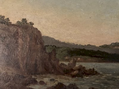peinture huile panneau bois XIXe paysage impressionniste Impressionnisme