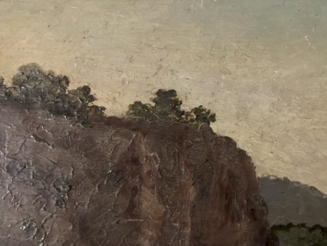 peinture huile panneau bois XIXe paysage impressionniste Impressionnisme