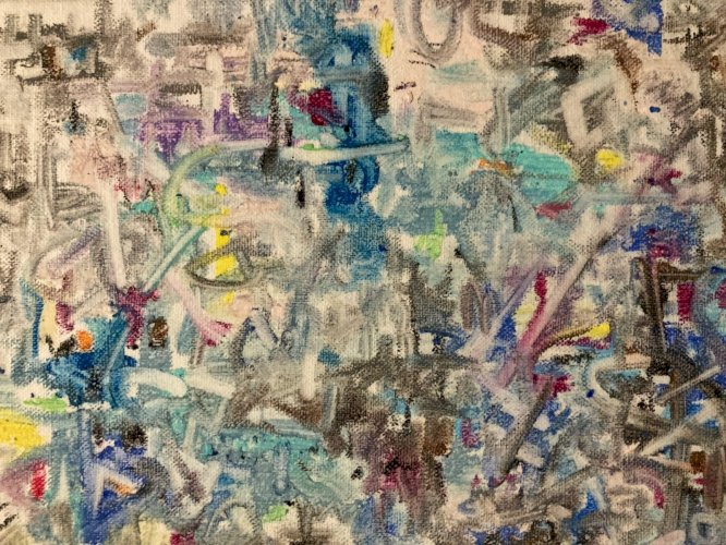 Peinture Huile Papier Abstrait Abstraction Lyrique 1980 Art Non Signé