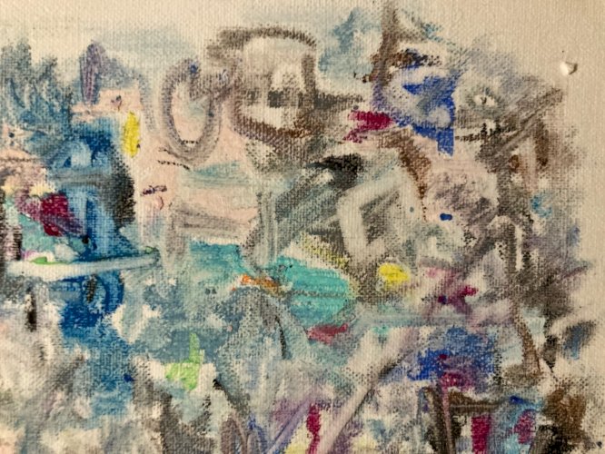 Peinture Huile Papier Abstrait Abstraction Lyrique 1980 Art Non Signé