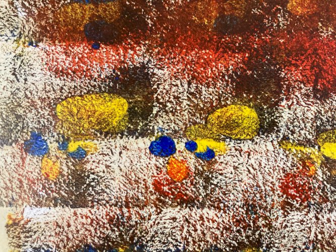 Peinture Huile Papier Expressionniste Abstrait Signé A Identifier Art