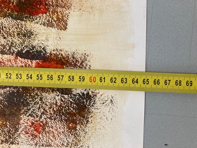 Peinture Huile Papier Expressionniste Abstrait Signé A Identifier Art