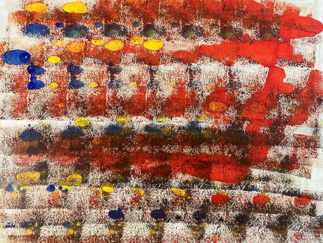Peinture Huile Papier Expressionniste Abstrait Signé A Identifier Art