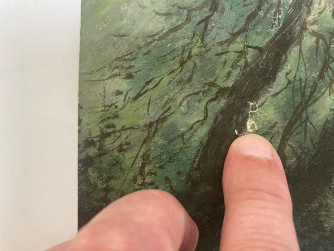 Peinture Huile Papier Paysage   À Identifier XIXe Forêt Barbizon École Ancien