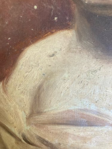 Peinture Huile Papier Portrait XIXe Enfant Buste Art 1880 A Identifier