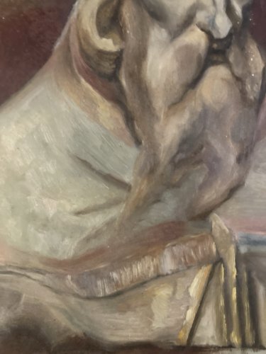 Peinture Huile Papier Portrait XIXe Pape Évêque 1880 A Identifier Buste